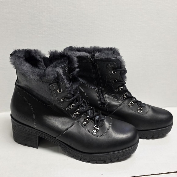 Cougar Dixon Black Leather Waterproof Round Toe Winter Ankle Boot Size 11 - Picture 4 of 16